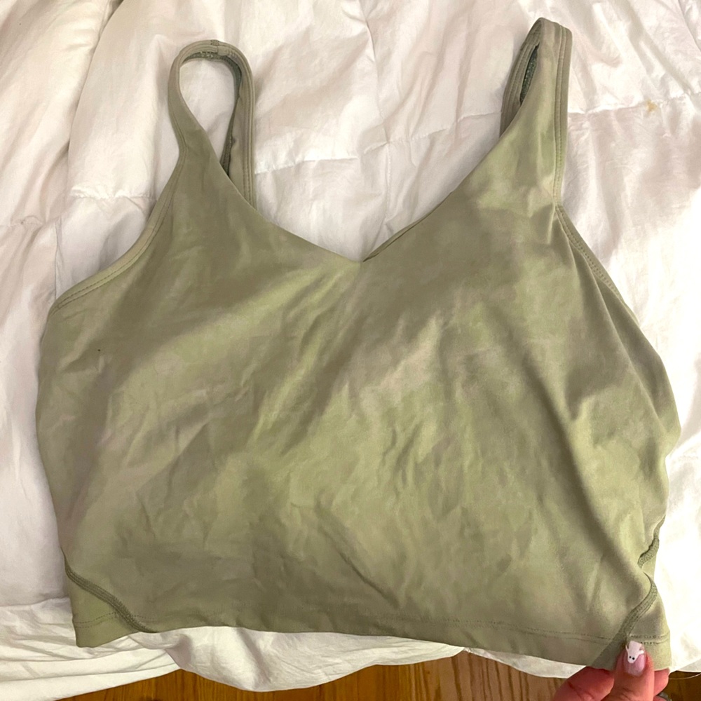 Green workout tank top
